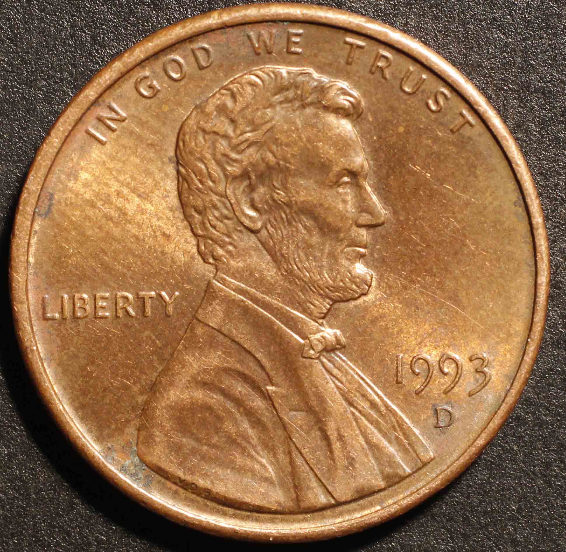 New-Addition-To-My-Collection-1993-D-Lincoln-Cent-Memorial-Bay-Crack-And-Column-Idc